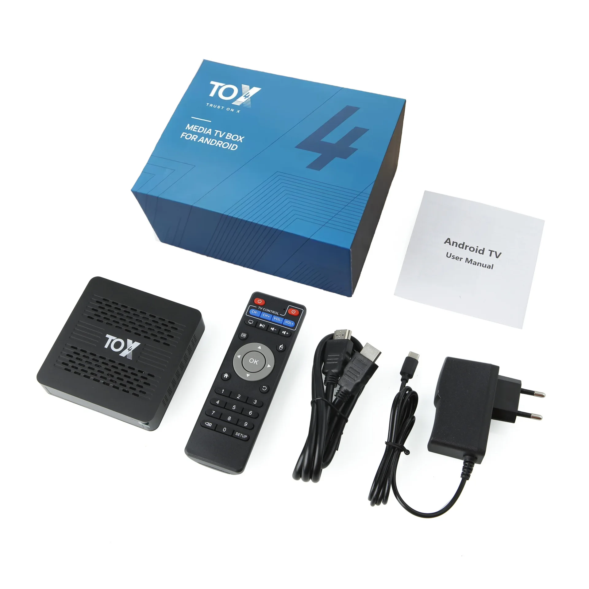 TOX4 set-top box 4K HD dual wifi TV box RK3528 caixa de TV multilíngue atacado