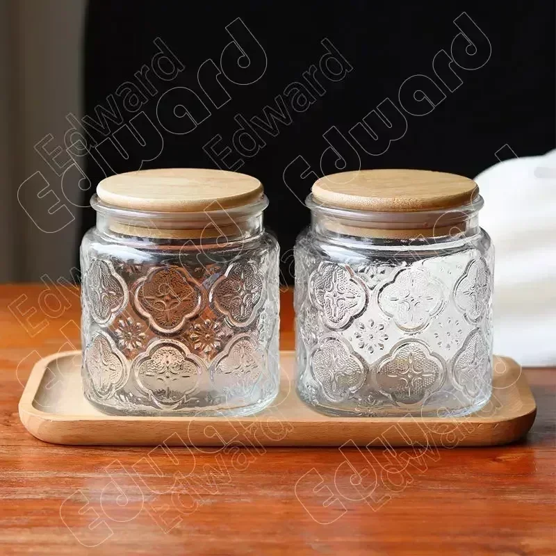 Glass Jar Nordic Style Storage Jars and Lids Container Food Storages Containers Honey Bottle Retro Design Jars Bottles Household