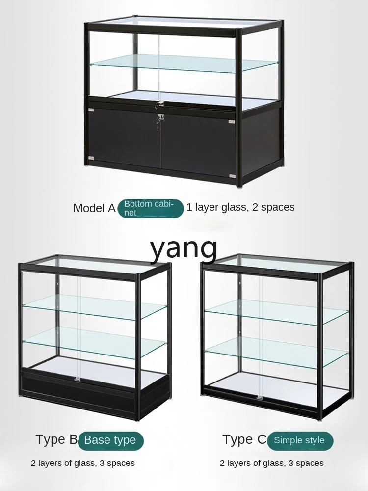 Yjq Glass Jewelry Display Counter Ornament Mobile Phone Jewelry Showcase Glass Display Cabinet