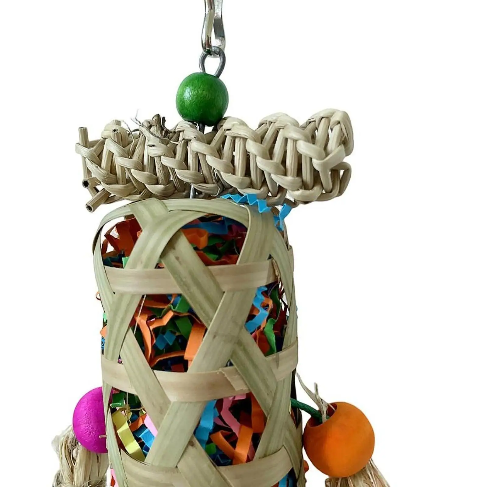 

Multicolor Bamboo Bird Chewing Toy Cage Hanging Accessory for Budgies Lovebirds Parrot Toys Pet Bird Foraging