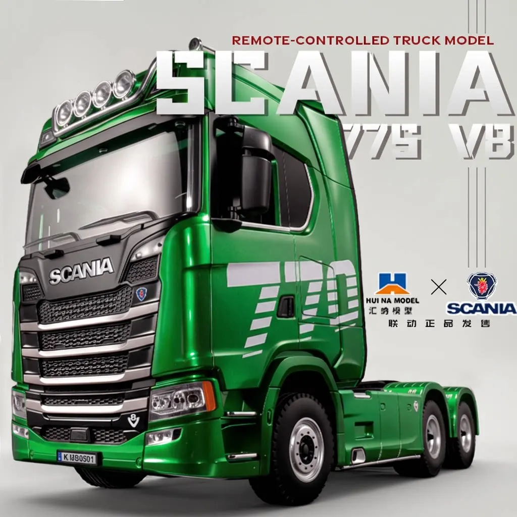 Huina 1501 1:18 Scale RC Toy 19CH Scania 770S Alloy Remote Control Engineering Vehicle Series Semi Trailer Head Truck Model Toys