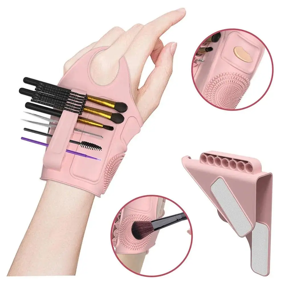 Multi função capa luva de armazenamento paleta de mistura de maquiagem silicone fundação paleta maquiagem ferramentas limpas útil caso de beleza