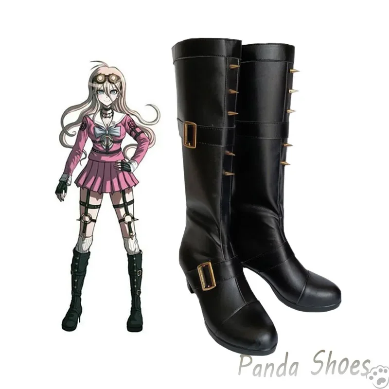 Danganronpa Iruma Miu รองเท้าคอสเพลย์, รองเท้าอะนิเมะเกม cos รองเท้าบูทยาวรองเท้าพร็อพชุดคอสเพลย์ผู้หญิงสำหรับปาร์ตี้ฮาโลวีน