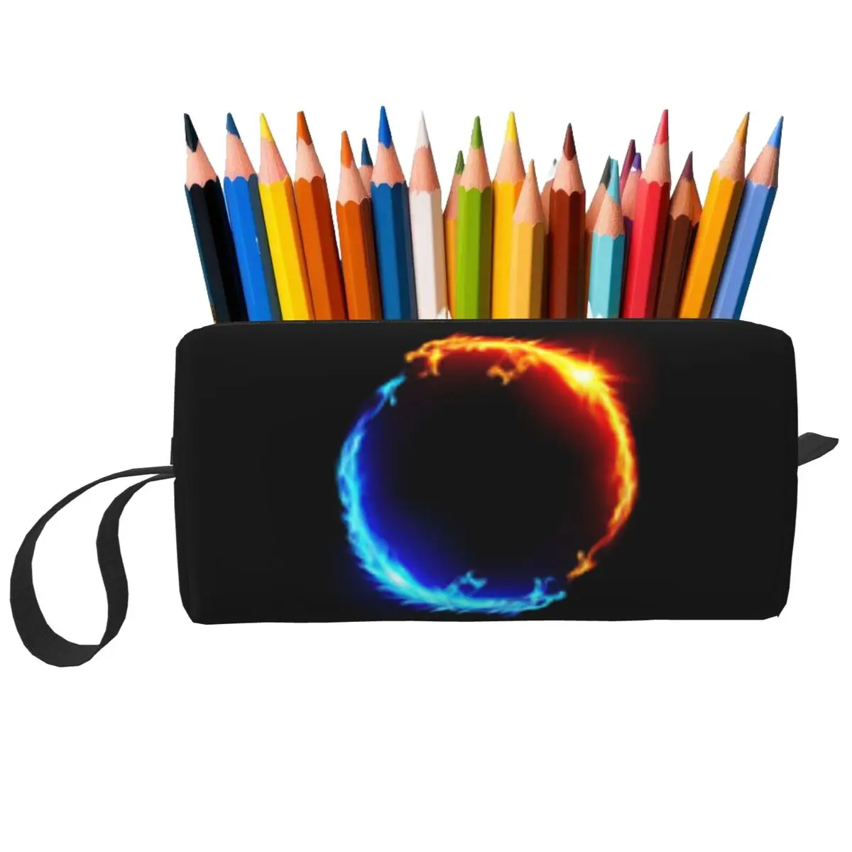 Red Fire Dragon Pencil Case for Students School Pen Box Pencil Bag Stationery Supplies Travel Women Cosmetic Bag