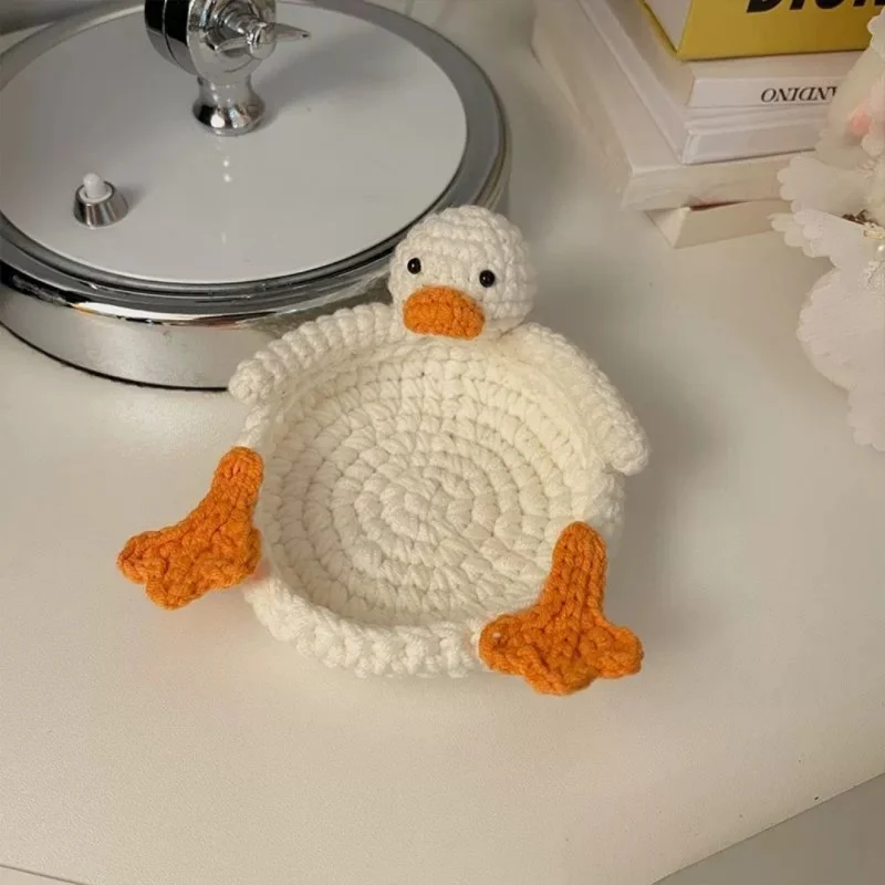 1PC Handmade Duck Coaster, Protect Furniture from Hot Coffee & Tea Mugs Duck Decor, Practical Tabletop Mat for Home Decoration