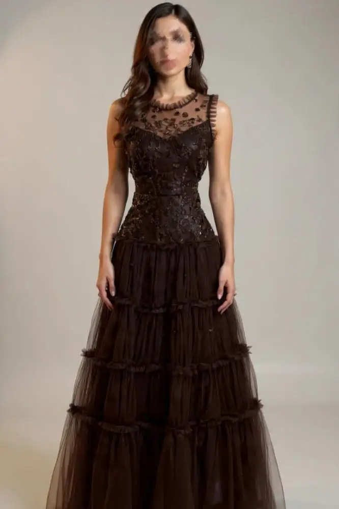

Customized Mermaid Sleeveless Prom Dresses Pleated Beadings Evening Dresses Floor Length Party Dresses