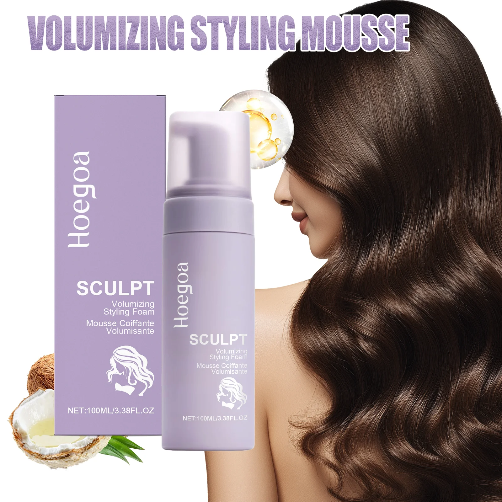 Mousse voluminizador 100ml Lift and Hold Control de aceite Fórmula ligera Cuerpo y plenitud Estilo duradero Mousse para el cabello