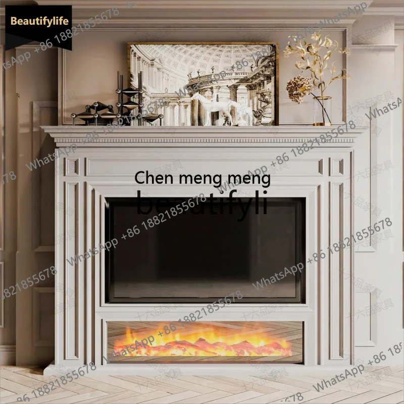 Z183 European Style Solid Wood Fireplace Mantel American Style Background Wall Fireplace French Style Partition Decorative Cabin