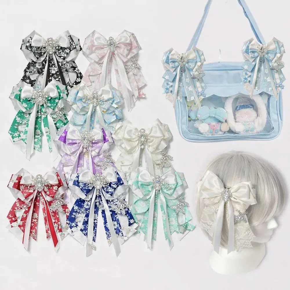 Double Layer Ribbon Itabag Decoration Handmade Jewelry Long Streamers Ribbon Bow Bag Pendant Knot Bowknot DIY Handmade