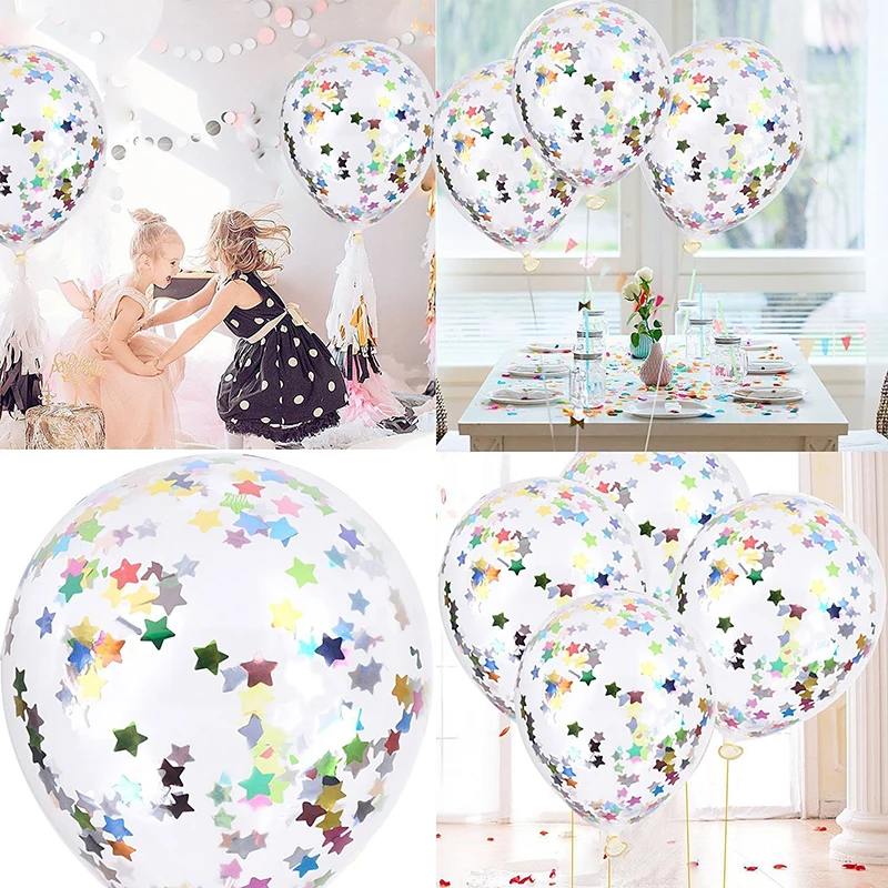 10/5/3/1pcs Gold Confetti Latex Balloons Glitter Clear Transparent Helium Balloon Wedding Baby Shower Birthday Party Decorations