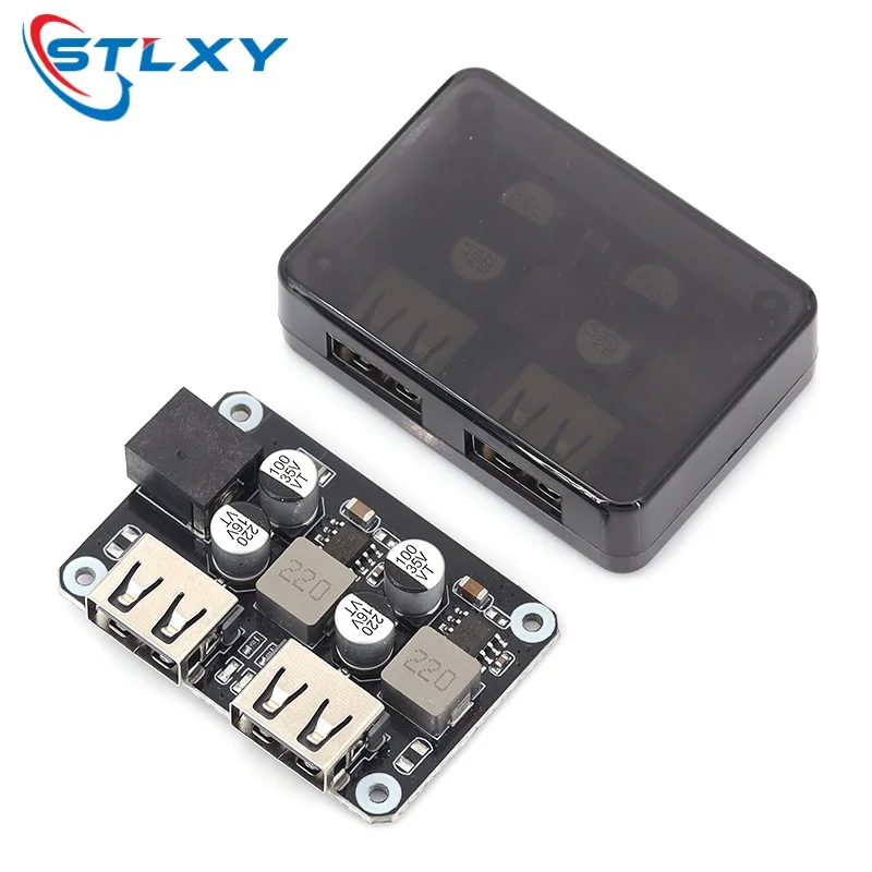 1Pcs 6V-30V Step Down Charging Board Dual USB QC3.0 FCP Fast Charging Bare Circuit Board And With Housing Version