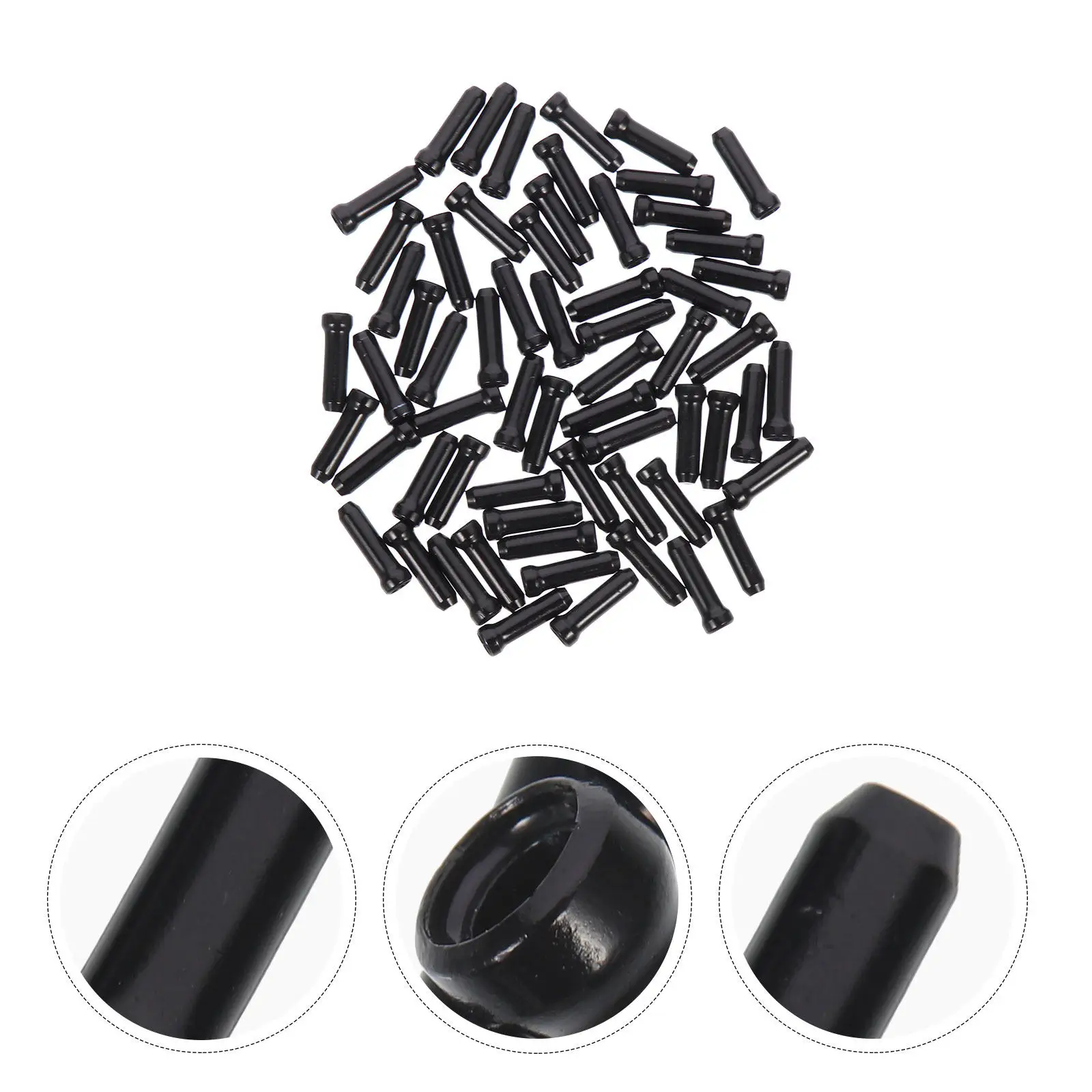 

50Pcs Brake Cable Tail Caps High Hardness Aluminum Alloy Bike Cable End Caps Protective Covers Bicycle Brake Accessories