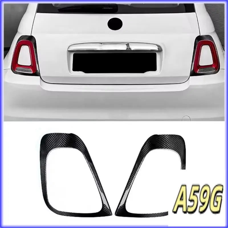 G9-Car الخلفي الذيل غطاء خفيف الذيل غطاء خفيف Forfiat 500 ملصق ألياف الكربون الصلب الحقيقي