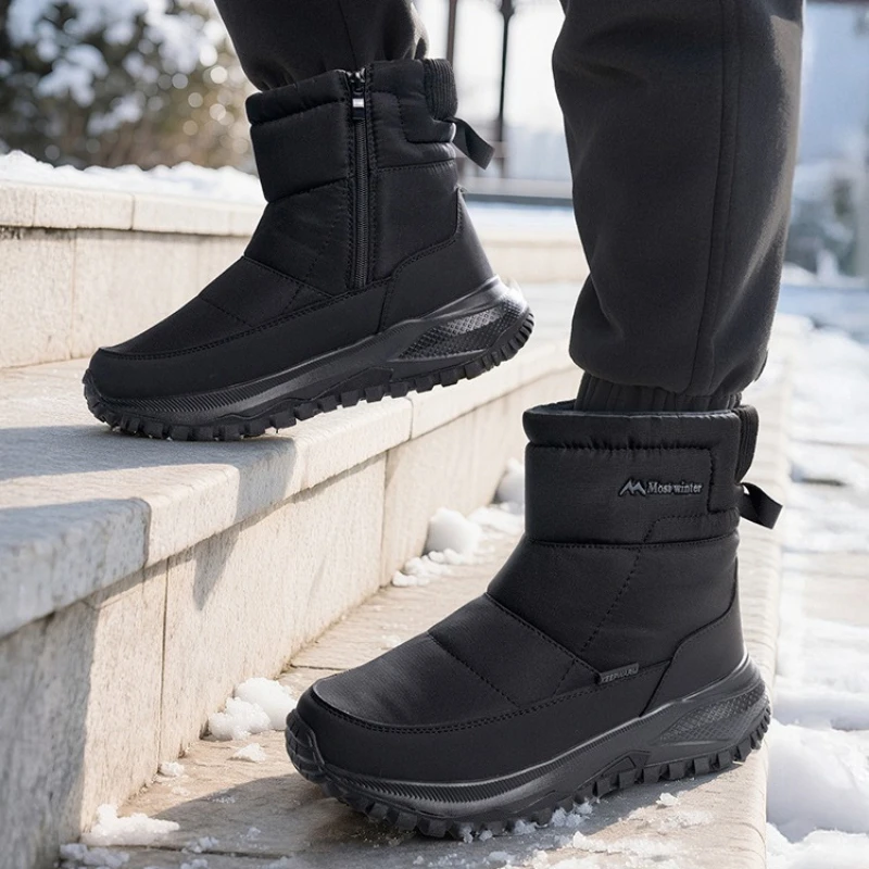 Men Boots Winter Shoes For Men Warm Snow Boot Mid-calf Men Warm Shoes Thick Plush Winter Boots for Man Women Cotton Shoes