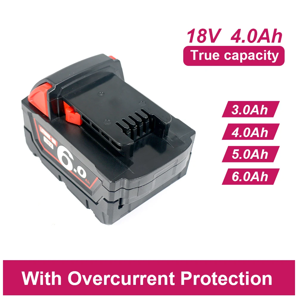 

For Milwaukee M18 4000mah High Output Battery 18V Lithium-ion Rechargeable for Milwaukee M18 Cordless Power Tools