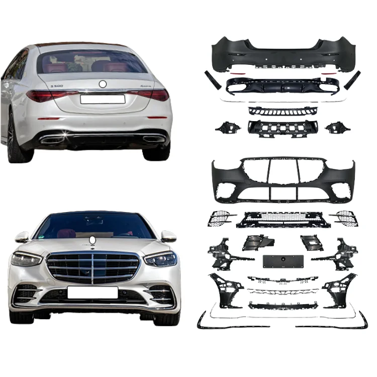 Body Kit for   W223 Upgraded to S Class 2021 W223 S320 S400 S450 Style Front Rear Bumper Encircling Kit Perfect Fit