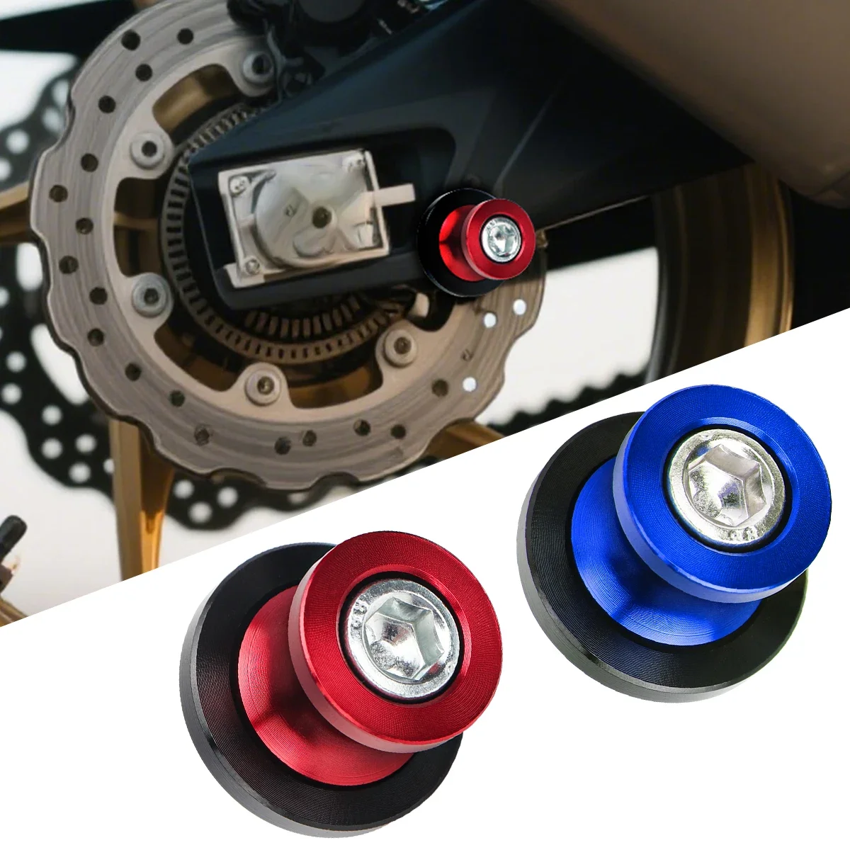 1Pair 6/8/10mm CNC Aluminum Motorcycle Swingarm Spools Sliders Stand Screws Valve Caps Starting Nail For Honda Yamaha Suzuki