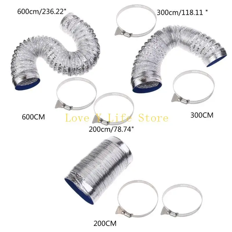 L74C قطر داخلي 100 مم خرطوم رقائق الألومنيوم Ducting مرنة 2/3/6 متر التهوية مزدوجة لاء مع سلك الصلب