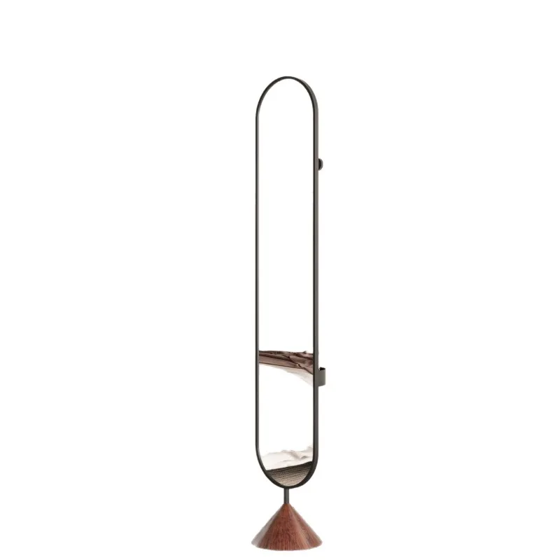 Rotating full-length mirror full-body floor household bedroom hanger integrated fitting mirror vertical movable