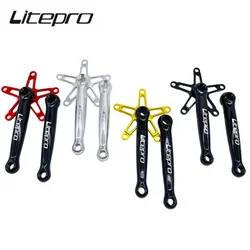 Litepro MTB Road Bicycle Square Hole Crankset Straight Pawls 170mm Fit Chainwheel 130 BCD Aluminum Alloy Cranks For Brompton