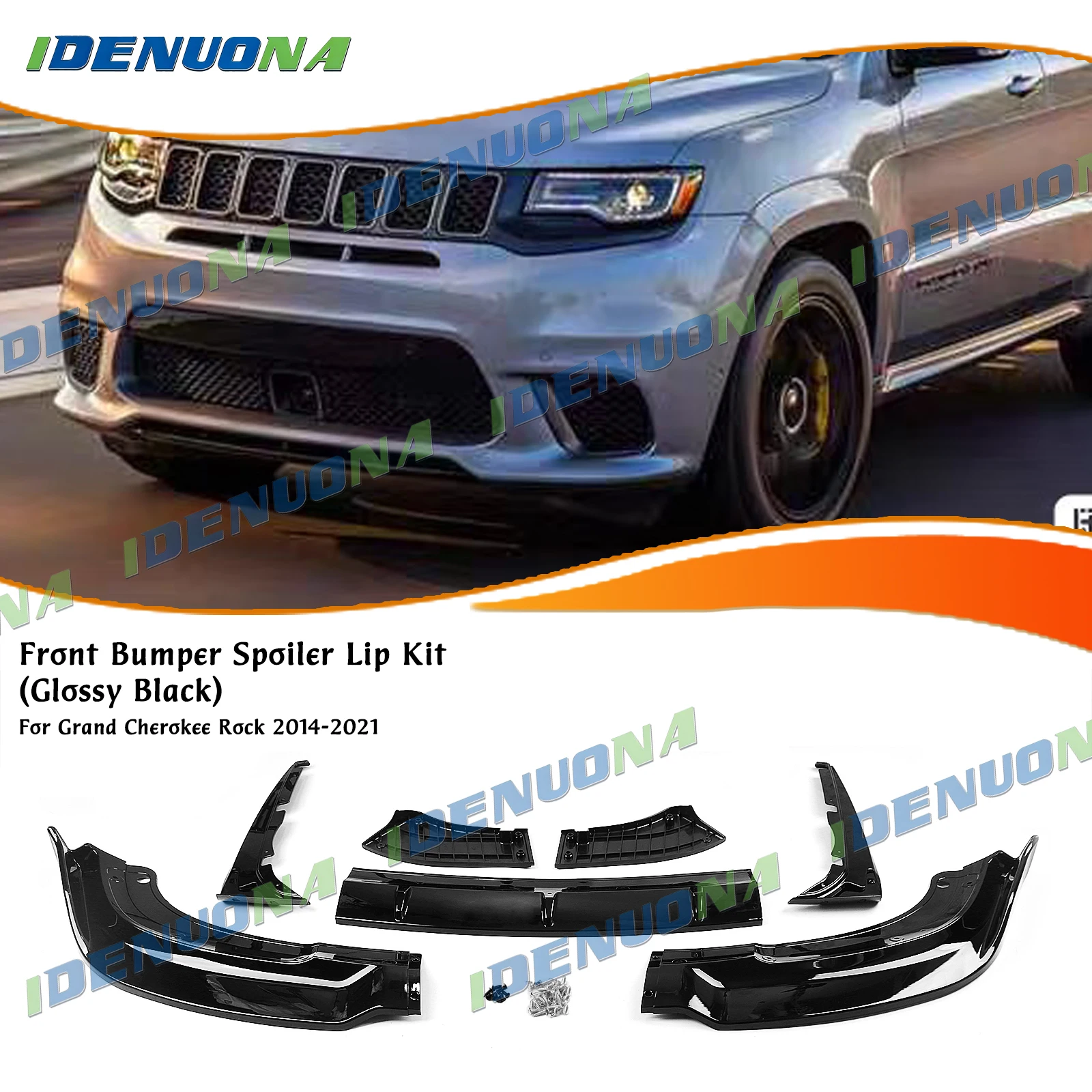 For Jeep Grand Cherokee SRT Bumper Rock 2017-2021 Trackhawk 2018-2021 Front Bumper Spoiler Lip Separator Splitter Lower Guard