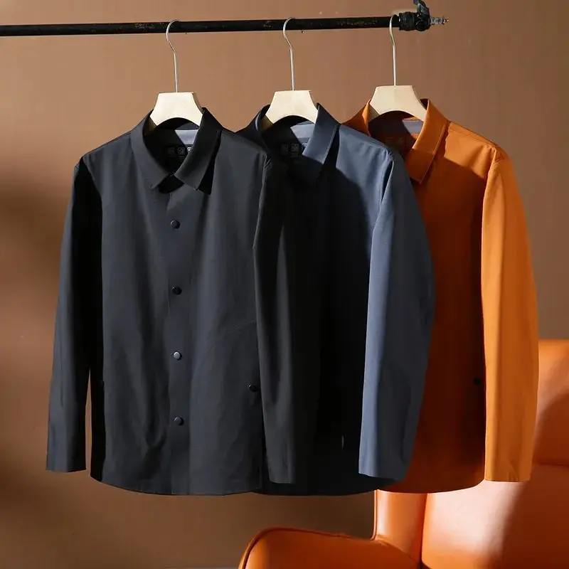 Sl Sealing Proc الرجال عارضة Jaet الخريف Busin Adstration ملابس خارجية مقاوم للماء الوقوف صالح طويل Sve