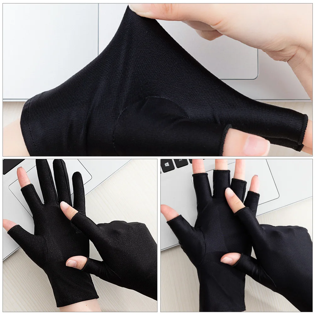 ถุงมือกันแดดน้ำหนักเบา 4 ชิ้น ระบายอากาศได้ดี กันลื่น สำหรับผู้หญิง เหมาะสำหรับกิจกรรมกลางแจ้ง ปั่นจักรยาน วิ่ง และเล่นกีฬา