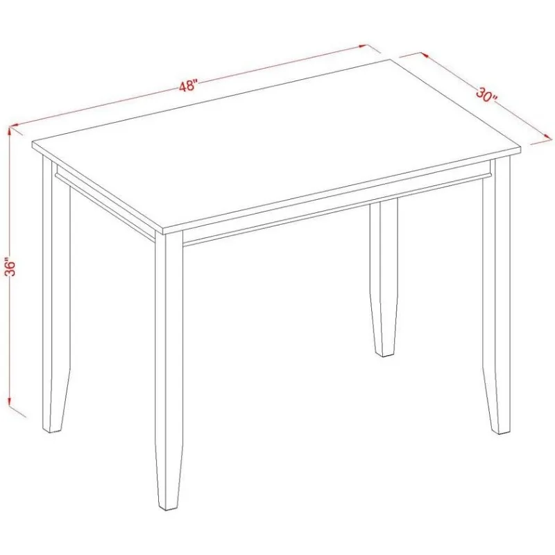 El juego de mostrador de cocina de pieza incluye una mesa rectangular para comedor y 4 sillas de comedor, 30 x 48 pulgadas, negro