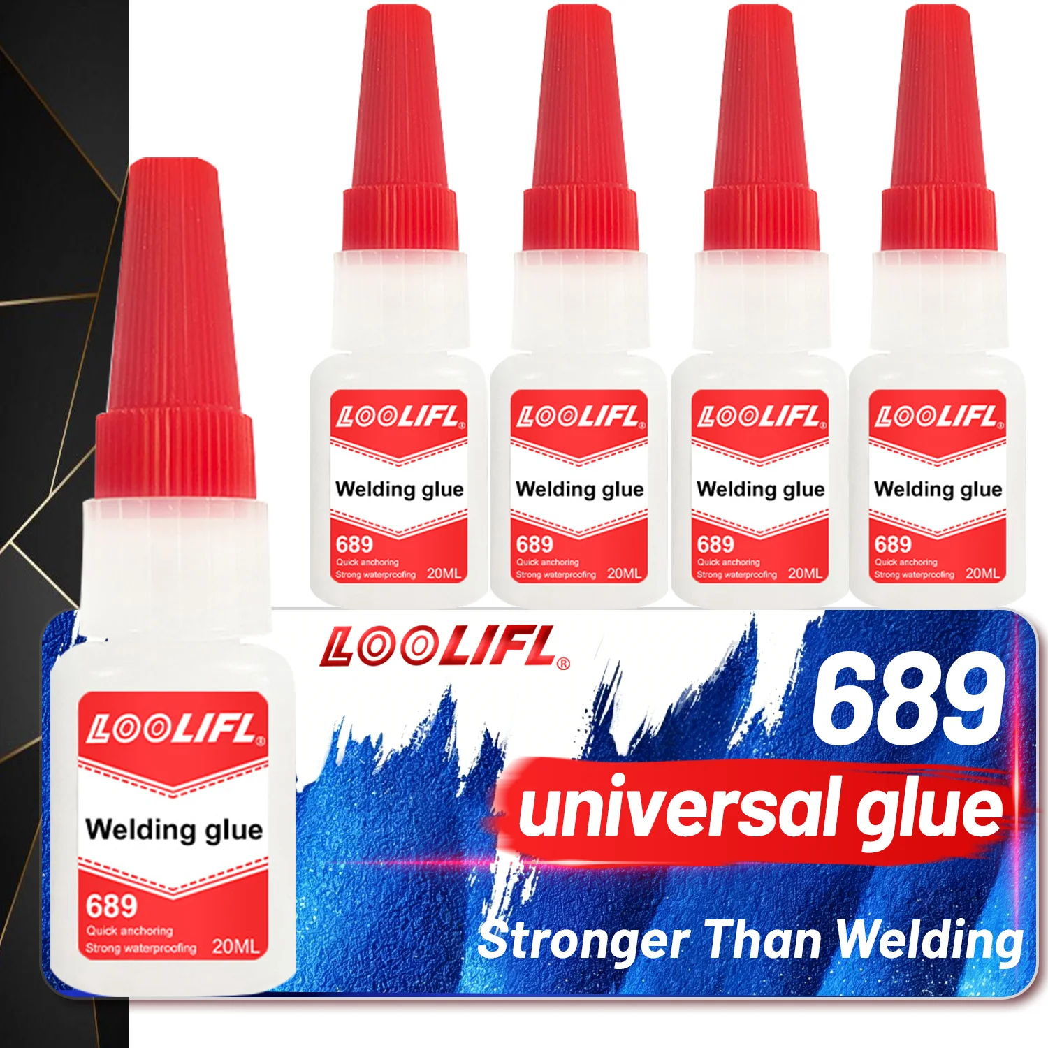 LOOLIFL Universal Super glue Strong Welding High Strength Oily Glue  Mighty Instant Glue for Ceramic Metal Glass Home diy tool