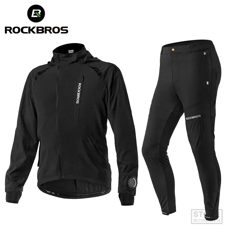 

ROCKBROS Men's Cycling Clothing Sets Spring Autumn Breathable Jacket Comfortabe Thin Unisex Windproof Outdoor Sport Suit