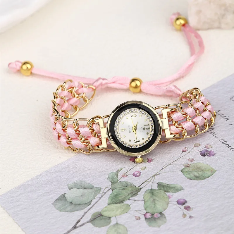 Women Knitting Rope Chain Winding Analog Quartz Movement Wrist Watch Fashionable Simple Style Quartz Wristwatch