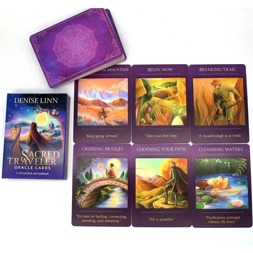 11*6.5cm Super Sacred Traveler Oracle 52 Cards Deck and Guidebook English Tarot Fun Board Game