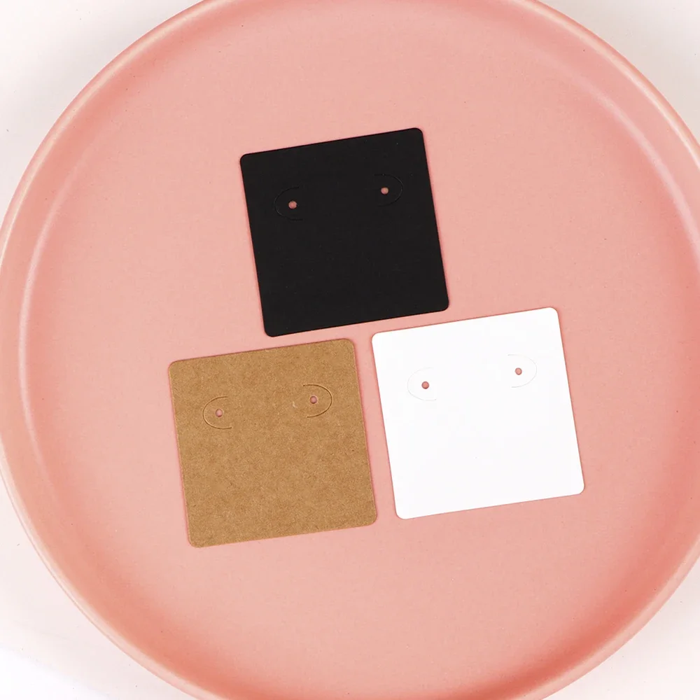 50 Pcs 5x5cm Hot Selling Earring Jewelry Display Paper Card With Or Without Bags Wholesale Packaging Suppliers Customize Service