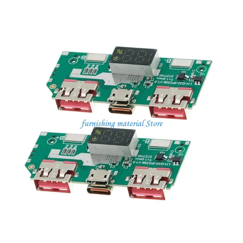 Y5GD IP5356 Fast Chargers Board 2 Pack with Percentage Screen for Small Builds