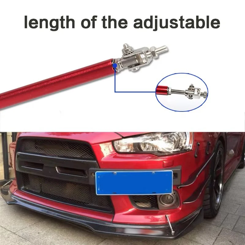 2psc Universal Racing Adjustable Front Rear Bumper Lip Splitter Support Bar / pull rod Kit Racing 75mm/100mm/150mm/200mm