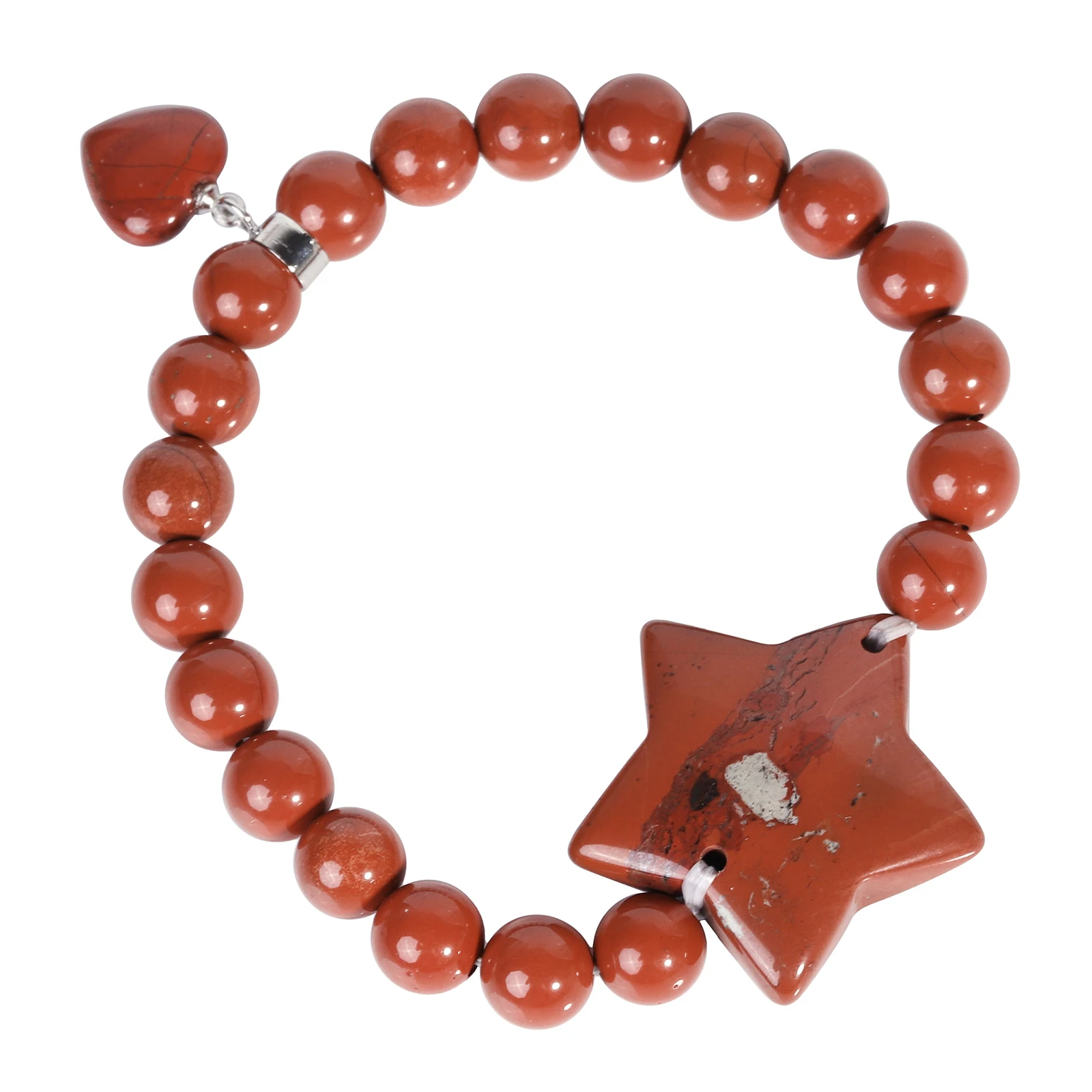 

Handmade Star Crystal Stone Bracelets For Unisex Jewelry, Healing Gemstone Love Heart Charm Bracelet