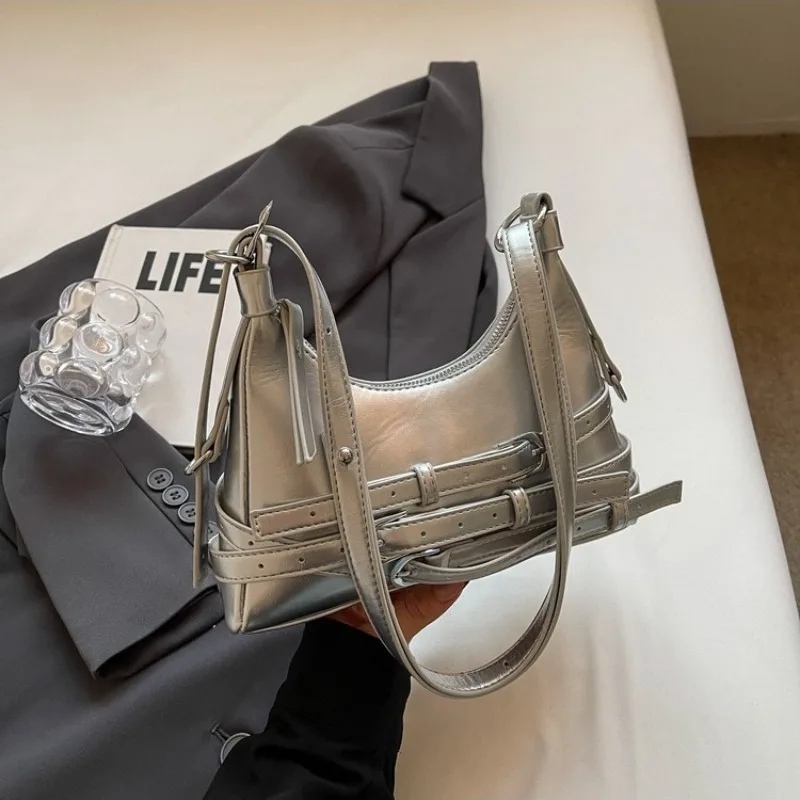 

Женская сумка-ведро на плечо с новой модной текстурой, универсальная сумка через плечо для женщин, модель 2026 года, в стиле мотоциклетной сумки