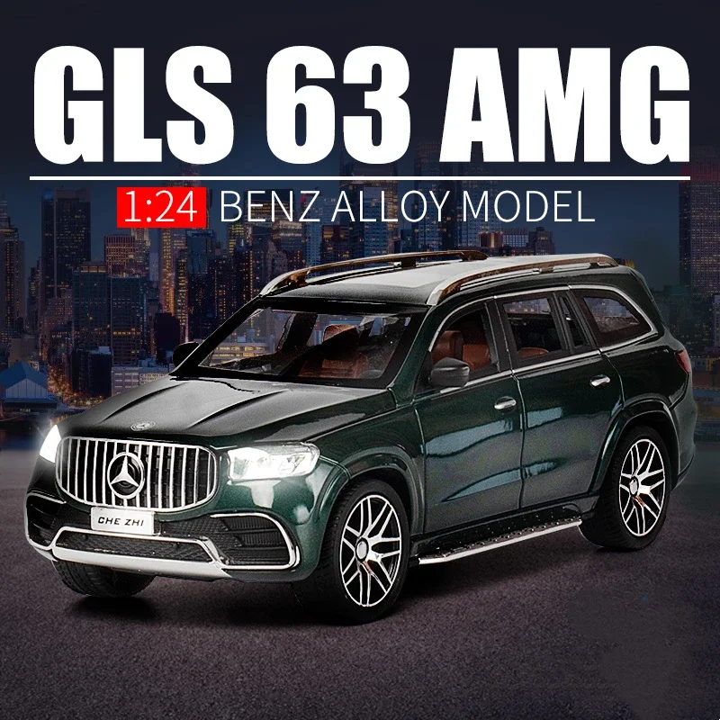 

1/24 Maybachs GLS Class GLS63 Alloy Car Model Diecast Metal Toy Car Model High Simulation Sound and Light Collection Kids Toy Gi