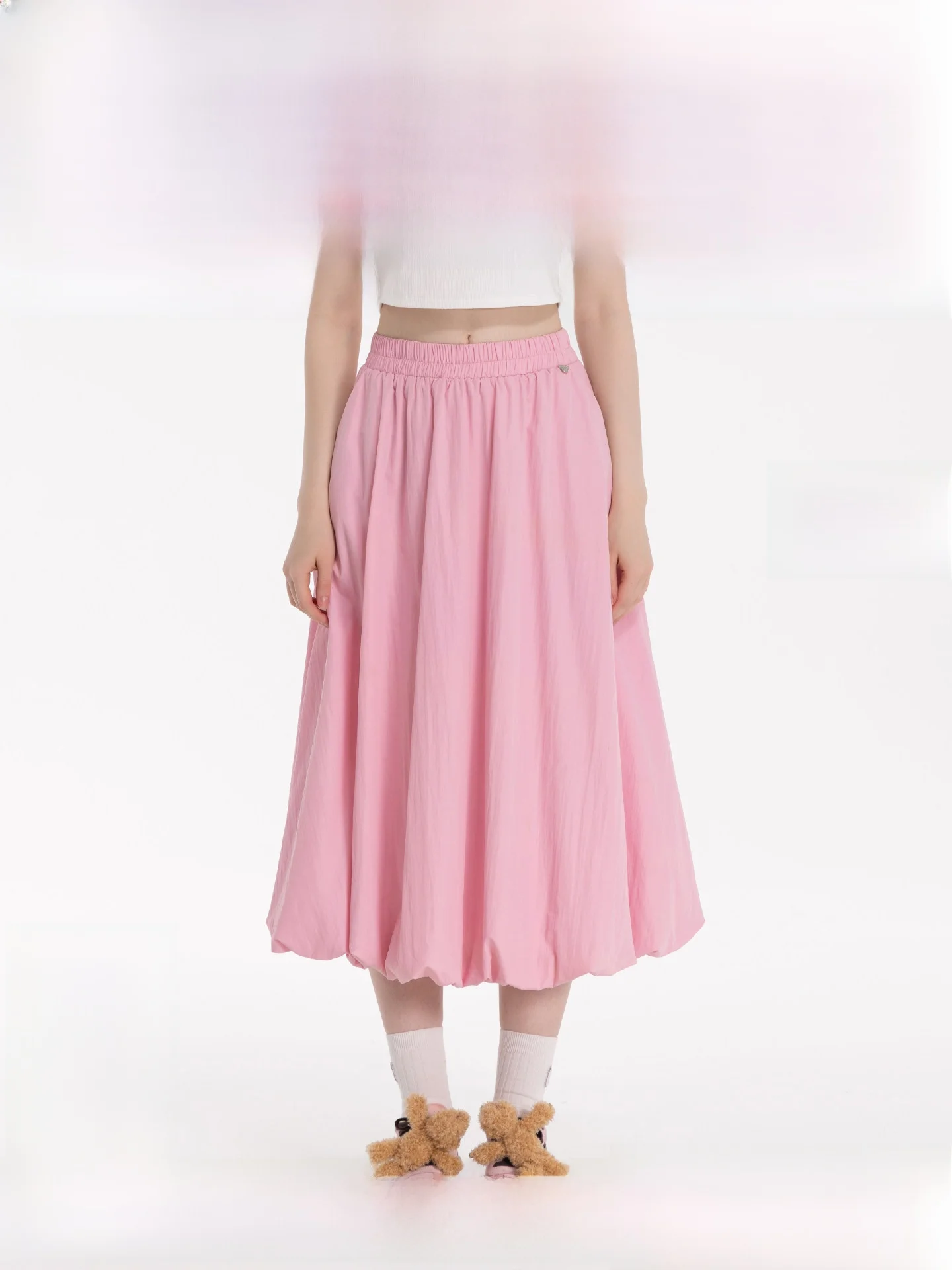 

Модная однотонная женская юбка-полусолнце с эластичным поясом и цветочным узором, весна-лето, новинка NOISY TEDDY 2026, свободный крой, цвет умбр.