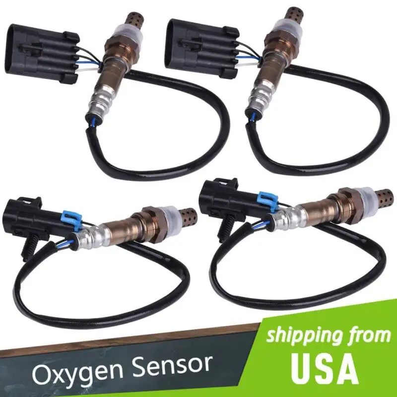 4 unidades se encaixam no kit de sensor de oxigênio O2 Upstream + Downstream Chevy Silverado 1500