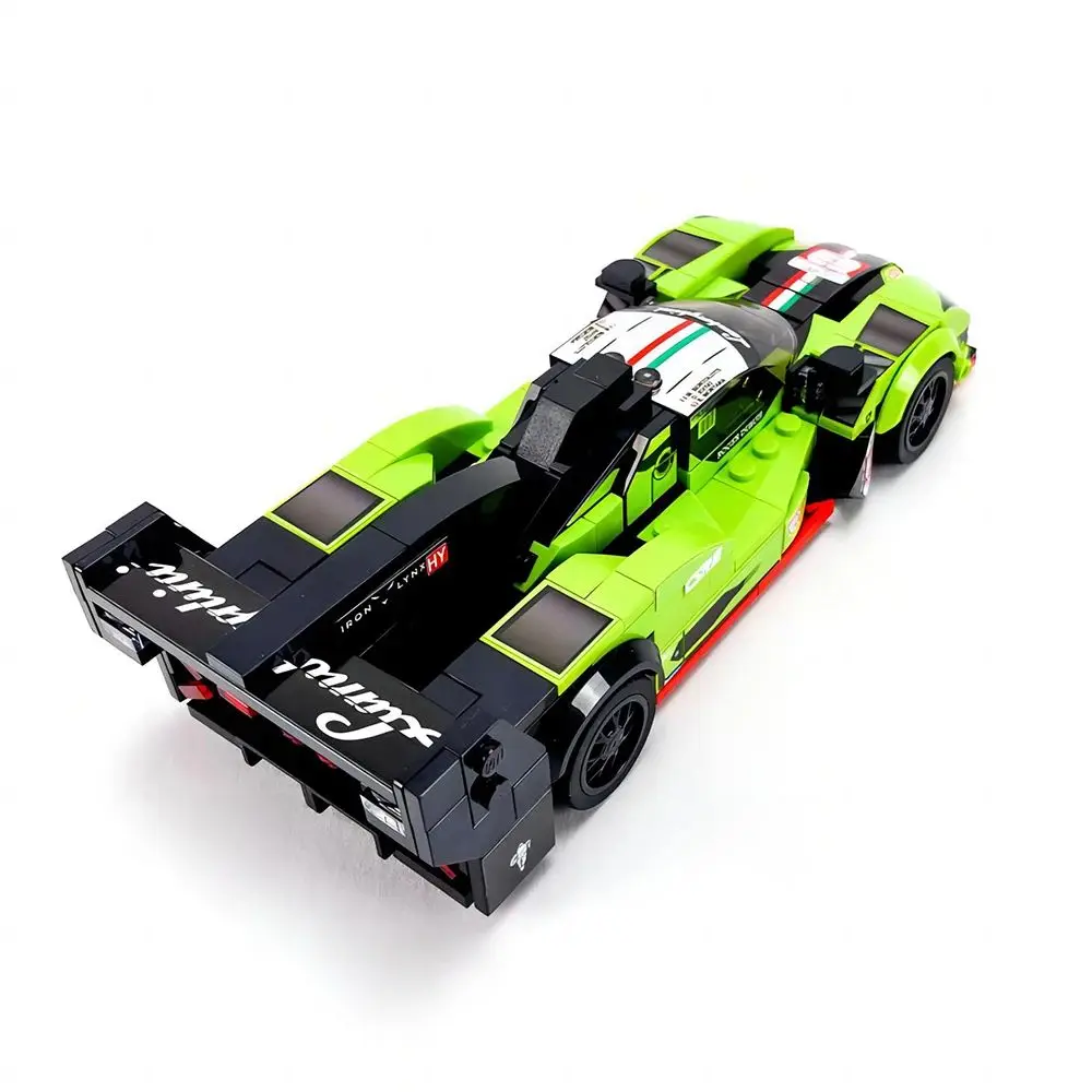 Bloques de construcción con pegatinas para niños, juguete de ladrillos para armar coche deportivo de carreras, serie MOC Speed Champions SC63 WEC e IMSA, ideal para regalo de Año Nuevo, código 332, piezas