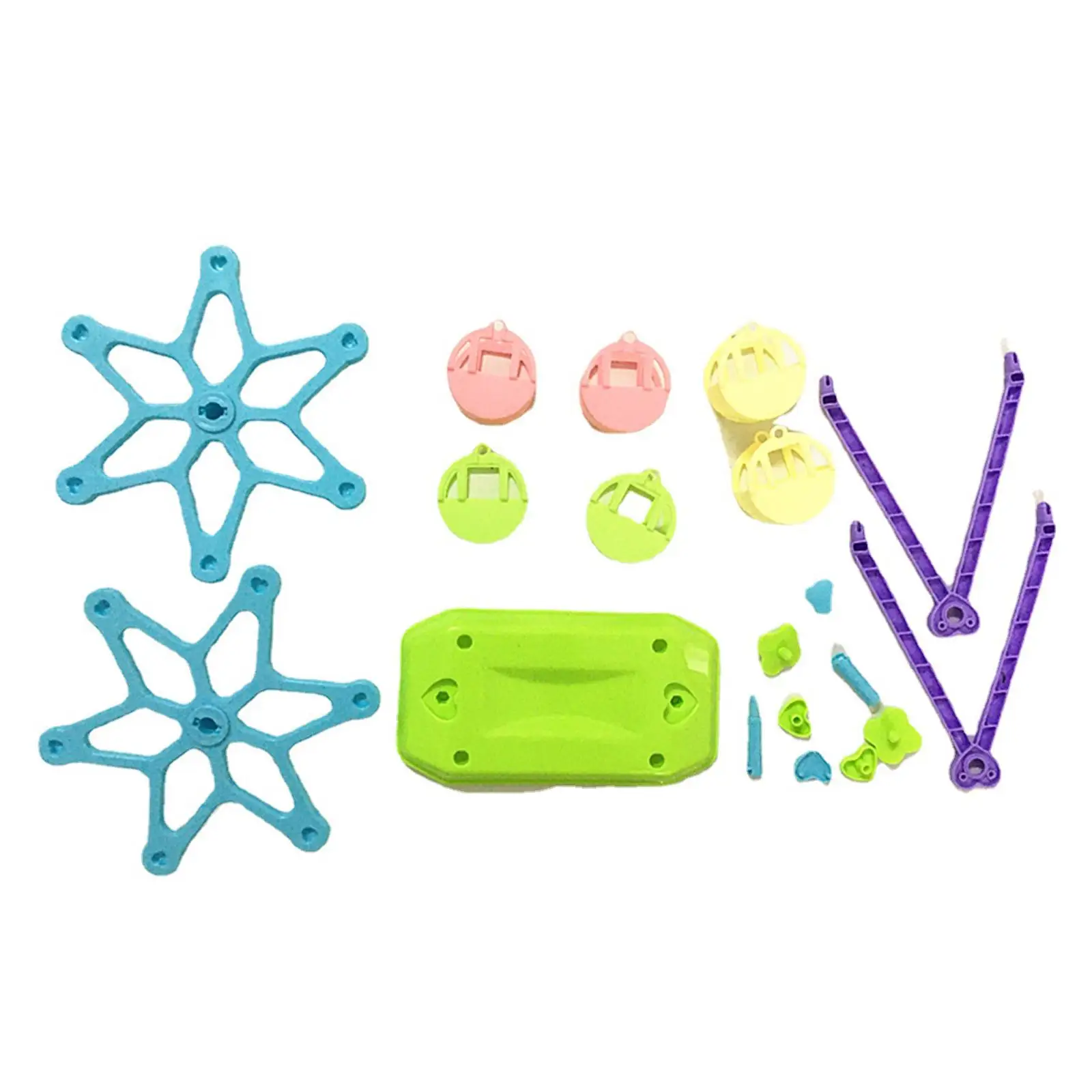 Preschool Toy Wheel Playset Building Kit for Children Amusement Park Carnival with Miniature Rotating Ride Blue DIY 3D Model