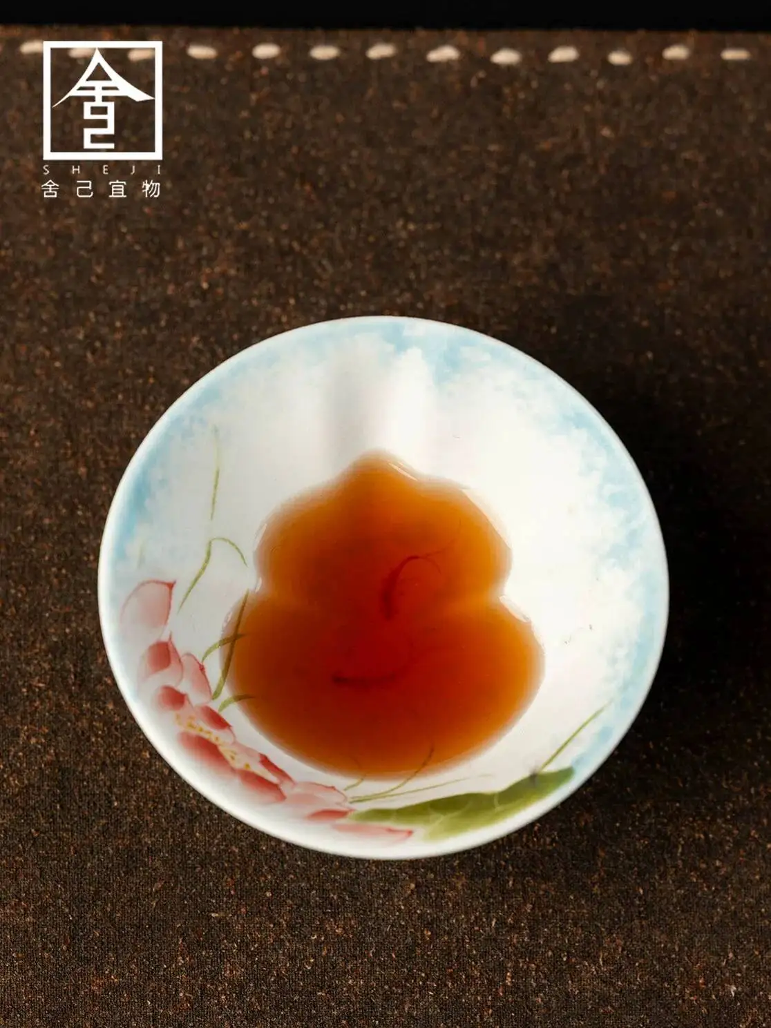 New Style Gourd-Shaped Cup For Home Use, Hand-Painted Red Fish Playing Among Lotus Flowers, Ceramic Master Chinese-Style