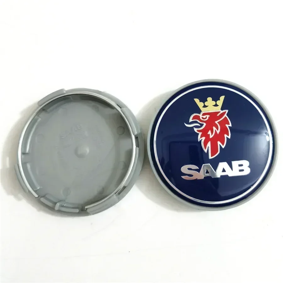 4pcs x 63mm Blue Carbon Black Car Wheel Center Cap Rims Hub Caps For SAAB 9 3 9 5 9-3 9-5 SAAB Emblem Badge Accessories