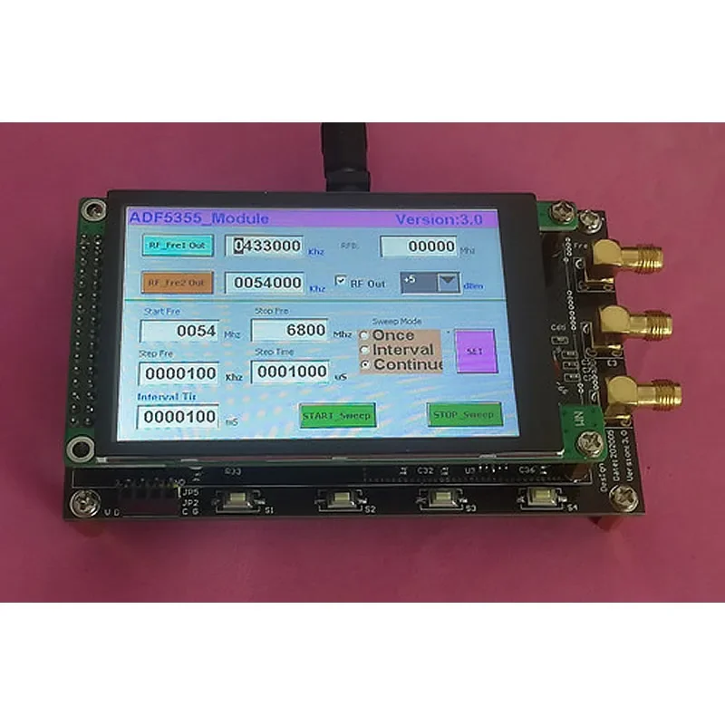 

ADF4355 / ADF5355 Module 3.5-inch Capacitive Color Screen RF Signal Source VCO Microwave Frequency Synthesizer Original