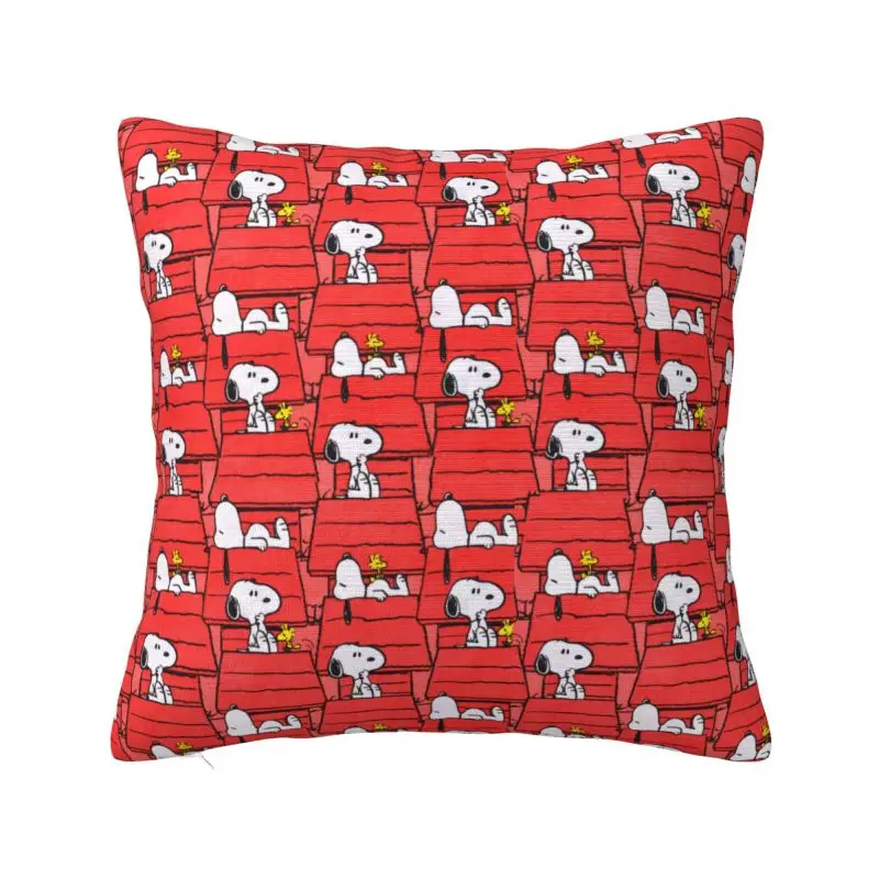 Custom Cute Cartoon Snoopy Cushion Covers 40x40cm Soft Throw Pillow Case for Sofa Square Pillowcase Bedroom Decoration