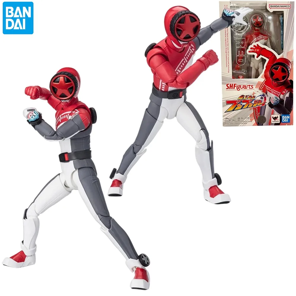 

Bandai Genuine SHF Bakuage Sentai Boonboomge BUN RED Anime Action Figure Joints Movable Collectible Model Toys Gift Children Boy