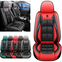 Funda de asiento todo incluido, cojín de asiento de coche de cuero completo, funda de asiento para conductor y pasajero de un solo asiento, almohadilla universal para todas las estaciones