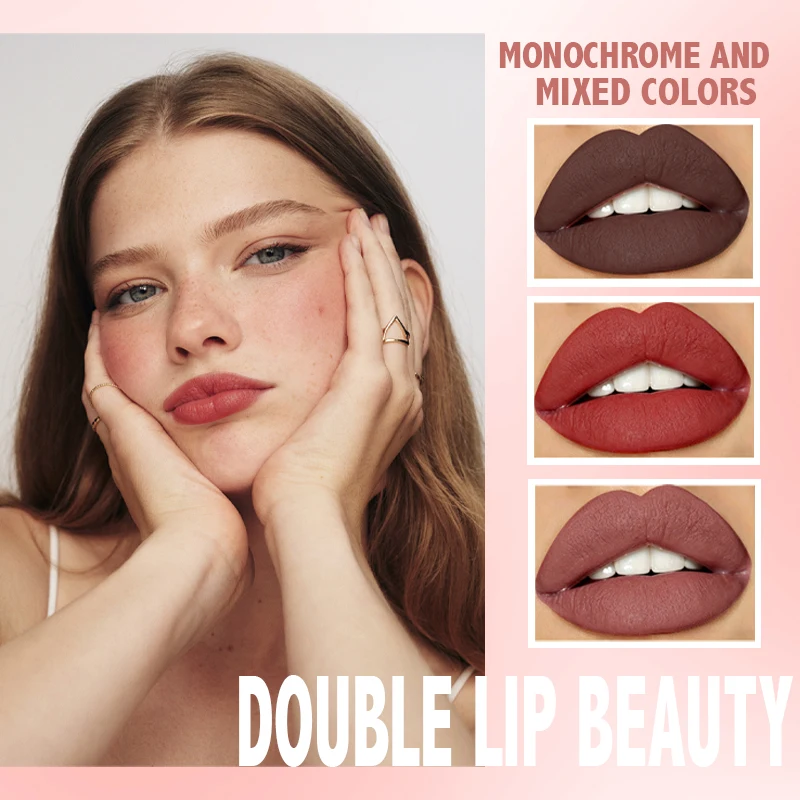 2-in-1 Dual-Color Pearly Lipstick,Long-Lasting Hydrating,Easy Application,Gradient Shimmery Finish,Suitable for Daily & Party