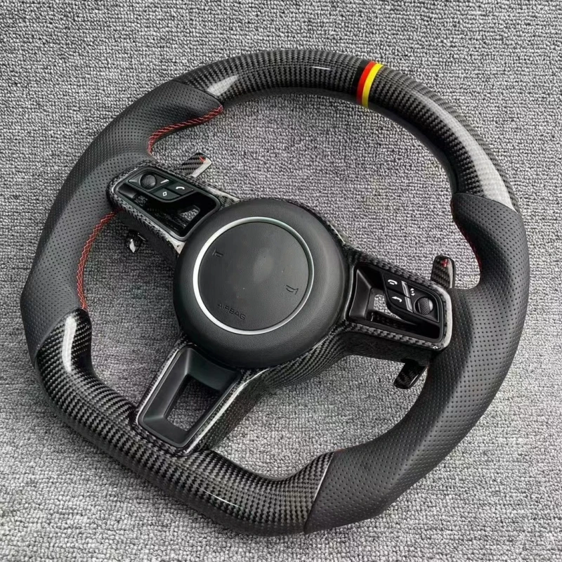 Volante de fibra de carbono personalizado, adequado para Porsche, Macan, Panamera, Cayenne, 911, 718, 991